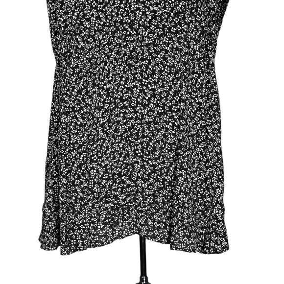 Free People Women's Dress Black White Floral Pockets Drawstring Oversized Size M - Picture 9 of 10